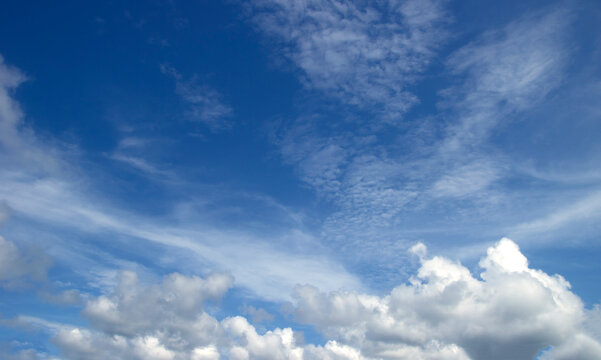 blue sky background.