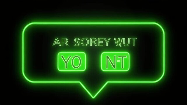 Green Neon Speech Bubbles with QR Codes in Dark Space Conveying Digital Communication Concept