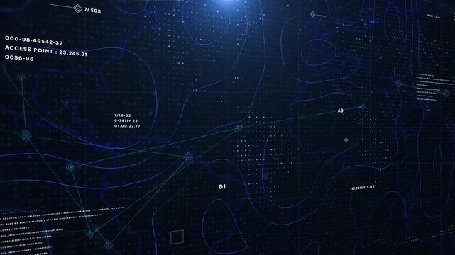 Technology world map dot with wave line floating land. HUD digital data futuristic infographic element.