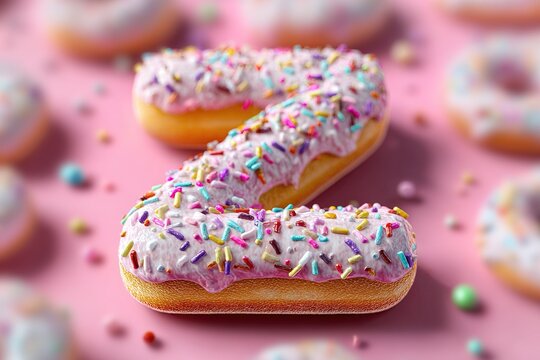 z letter donut texture and colorful sprinkles rendering in hd 
