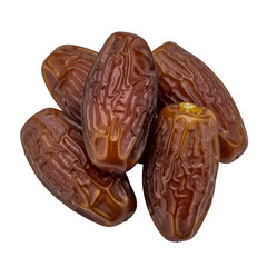 Fototapeta premium A small pile of sweet dried brown date fruits isolated on transparent background