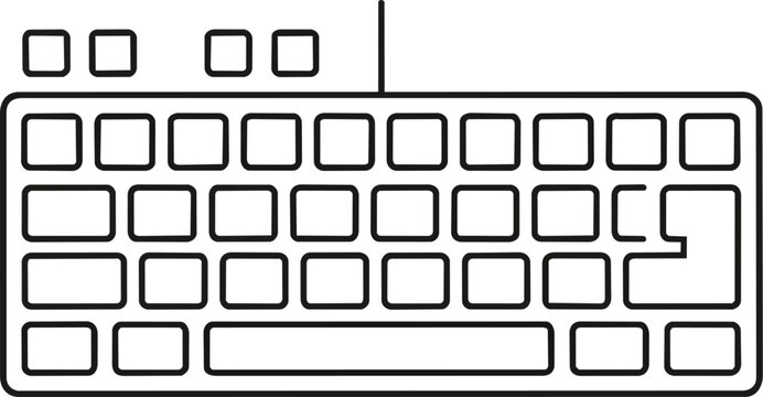Minimal Computer Keyboard Keys Close Up Isolated on White Background for Technology and Digital Workspace Concept