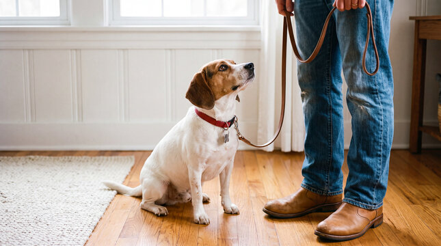 Dog Training Session with Owner. Pet Obedience and Behavior Coaching.