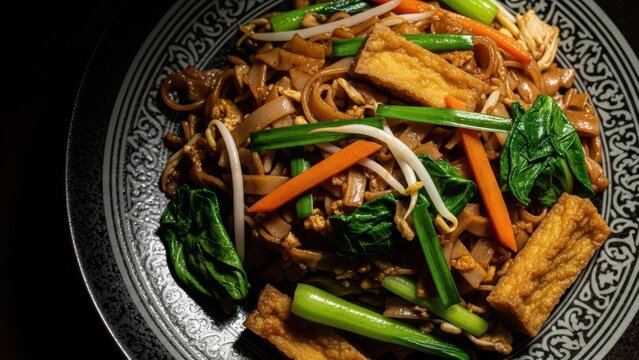 Savory Char Kway Teow with Tofu and Vegetables