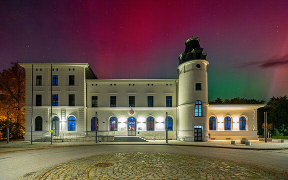 Polarlichter &uuml;ber dem Ostbahnhof Dannenberg