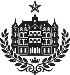 Naklejka premium Royal hotel logo design. Elegant crown emblem for luxury hospitality and travel branding.