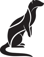 Naklejka premium Black Otter Standing Animal Silhouette Icon Vector Illustration Design Logo