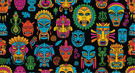 Fototapeta premium Vibrant seamless vector pattern background texture