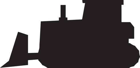 Black Bulldozer Heavy Construction Machine Silhouette Icon Vector Illustration Design © Khilal