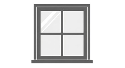 Obraz premium Simple Gray Four Pane Window Illustration.