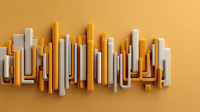 Abstract Yellow and White Vertical Bar Chart Data Visualization