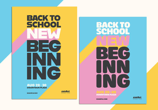Long Shadow Back To School Poster Layout