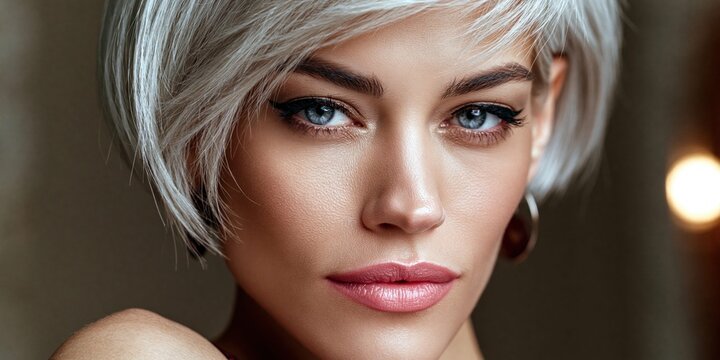Elegant beauty captivating gaze stunning portrait