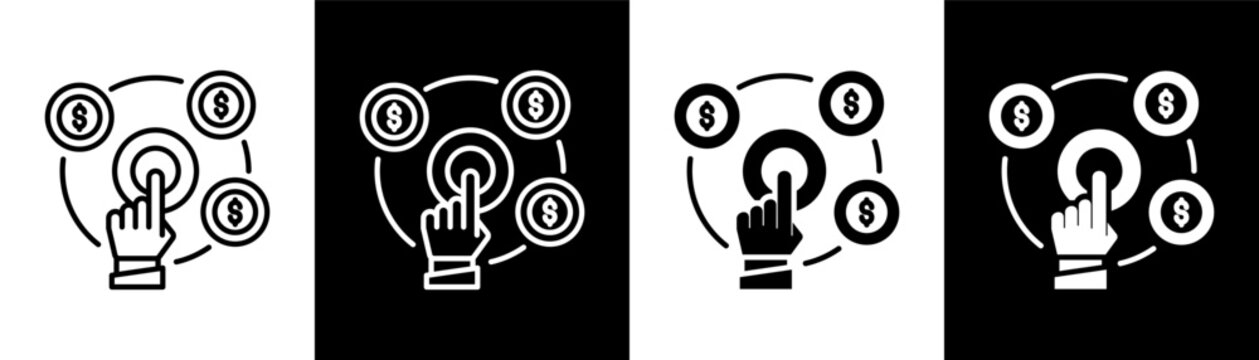 Cpc white and black icon set design