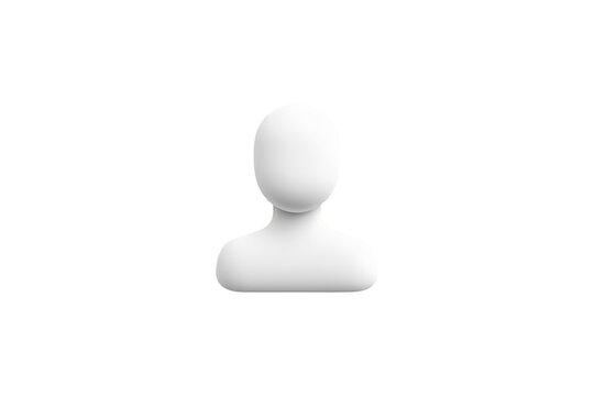 Minimalist 3d rendered user profile icon, perfect for abstract representations of a new user, account, or placeholder