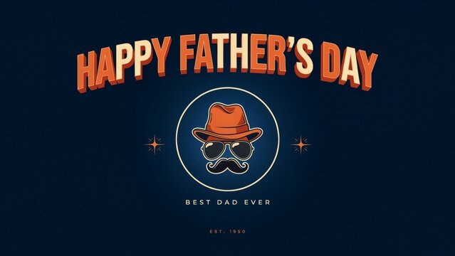 Happy father day greeting card with cool dad badge