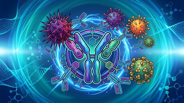 Antibody immune response fighting viruses and pathogens