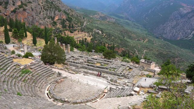 Ancient Greek theater at Delphi archaeological site
