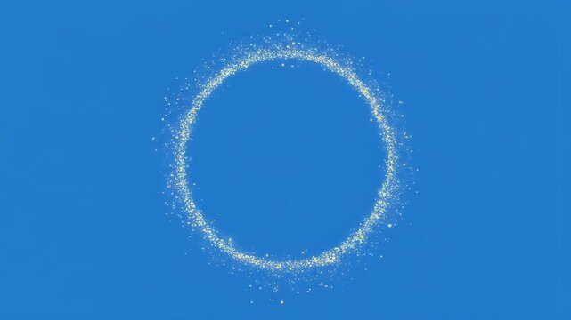 Abstract glowing circles forming and dissolving against a clean blue background with subtle camera drift