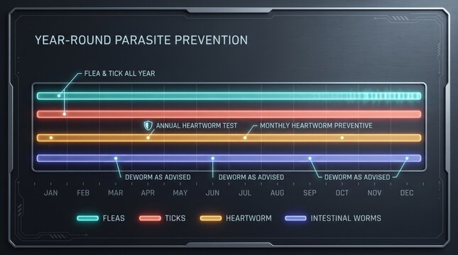 Year-round parasite prevention calendar for pets