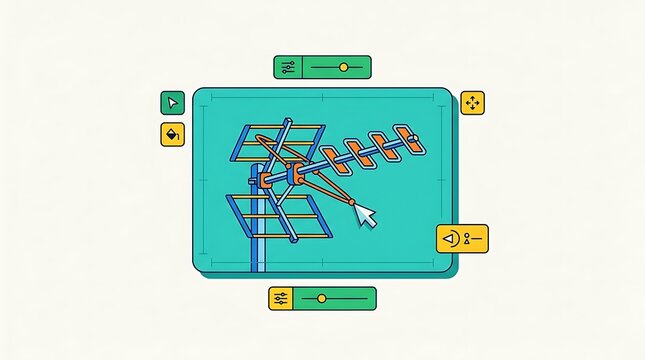 Television antenna digital design interface with editing tools