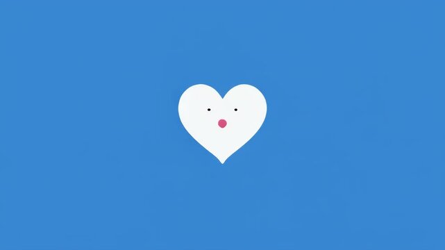 Animated pink heart with dripping effect in simple blue background with subtle motion