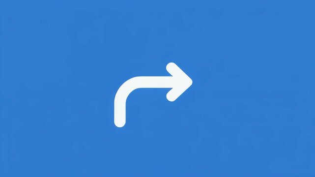 Animated right turn arrow sequence in blue and black motion graphics