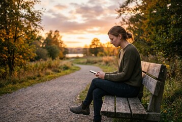 Fototapeta premium A calm moment in nature mixing soft light, quiet thoughts and gentle outdoor peace.