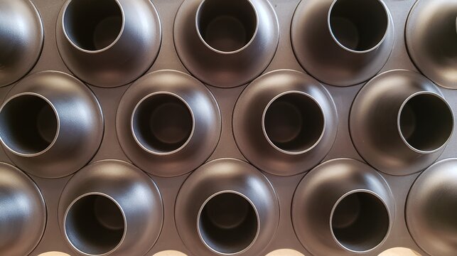 cam. Top-down view of repeating geometric patterns of cam lobes. safety posters, maintenance manuals, designed for precision metalworking and fabrication facilities, used by engineers.
