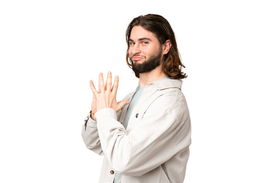 Young handsome man over isolated chroma key background scheming something