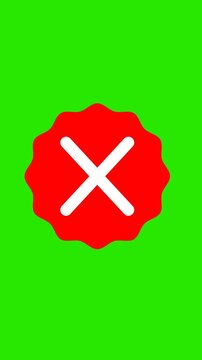 Check mark animation with pop up flat and modern style on green background. Full HD. 4K
