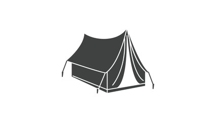 Silhouette icon of a camping tent for outdoor adventure. © Asep