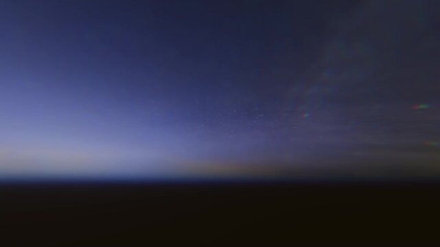 Blurred Night Sky with Starry Particles and Lens Flare Background Loop