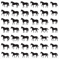 Fototapeta premium Thoroughbred Horse Silhouette Clip Art