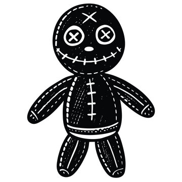 Vintage concept of voodoo doll
