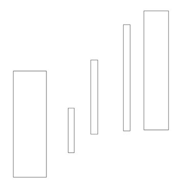 Minimalist line art of fluctuating bar chart or stock market concept