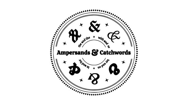 Ampersands and Catchwords in a Circular Design with Decorative Elements Featuring Amperstand, Catchword, Typography with Logo