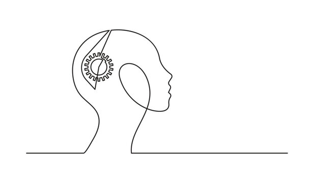 Continuous line drawing of adult head gear vector