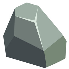 Cracked gray boulder vector isolated for geological landscape and outdoor nature illustration collections perfectly. © cutie