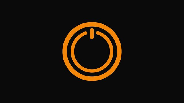Vibrant Orange Circular Loading with Incomplete Ring on a Black Background stock.