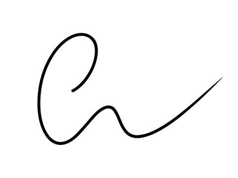 Single continuous black line forming a cursive letter e or w shape on a plain white background stroke