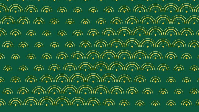Luxury Gold Emerald Green Art Deco Geometric Seamless Pattern Loop Background