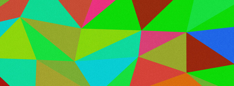 Abstract geometric triangle pattern with vibrant multicoloured shapes.