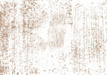 Fototapeta premium Distressed beige grunge overlay texture background with scratches and splatters on white