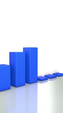 3D Rising bars graph, Financial graph analysis. Full HD. 4K