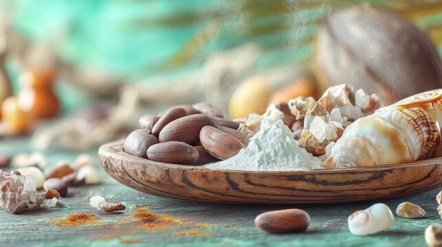 Traditional African Ifa Divination Tools and Ingredients for Oracle Practice