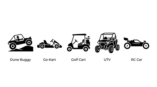 Set of Various Off Road and Recreational Vehicle Icons