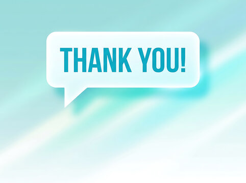 Thank you message in a speech bubble