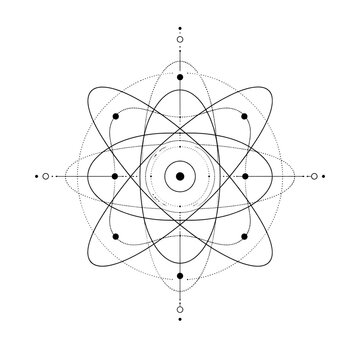Quantum Orbit Abstract Logo | Scientific Minimal Vector Design