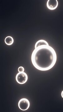 Glowing ethereal bubbles floating upwards, softly illuminated on a dark background, symbolizing new beginnings, clarity, and the ephemeral nature of ideas.